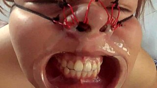 i ram her throat deep then blast cum all over her fat latina bbw nose
