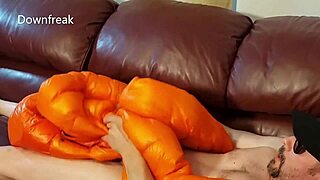 Humping Leather Sofa Ignites Deep Jacket Wank Urges