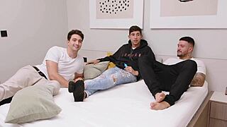Ebony roommate begs for spanish orgy party with bud brothers big cocks and rough group fucking