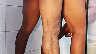 roommate's first fat ass bathroom fuck turns wild 😏🚿