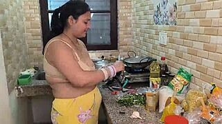 husband slams muscular wife's big ass in kitchen hardcore pounding