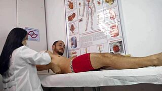 Patient Arouses Watching Nurse's Juicy Curves in Hospital Room