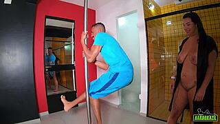a mestiça with huge brazilian ass dances in lingerie won't let go of that iron 😍🍑