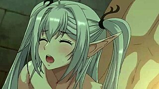 Lascivious elf poses seductively in enchanted forest snapshots