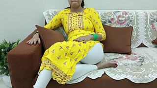 indian stepmom seduces stepson with dirty talk riding his cock in doggystyle closeup