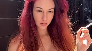 Italian Big Tits Milf Artemisia Love Sexy Smoking Fetish Outdoor Cigarette Long Hair Mother in Law Boobs