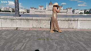 arielarider struts public see-through dress in budapest streets