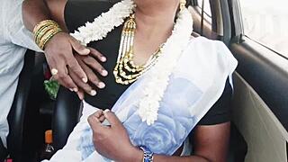 Indian bhabi unleashes intense dirty telugu talks car tits tease