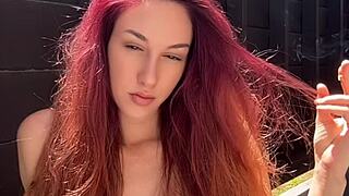 Italian Big Tits Milf Artemisia Love Sexy Smoking Fetish Outdoor Cigarette Long Hair Mother in Law Boobs
