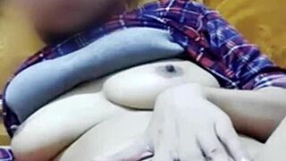 Hot bedroom handjob from mature indian mommy wife leads to massive orgasm cum explosion pov