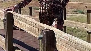 hey staci why the leopard print for your public outdoor transsexual feet crossdressing romp?