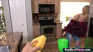 Busty Stepmom Gets Naked For Young Cock Ride And Suck