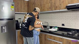 so i sneak into the kitchen and pound my chubby latina neighbor's fat ass while her hubby's outside at his birthday party