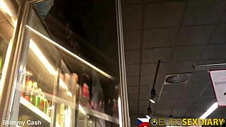 Redhead milf from Prague shop ride fills her shaved pussy full?