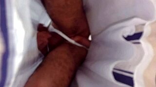 married man's train blackmail forces trans bride's wild ejaculation