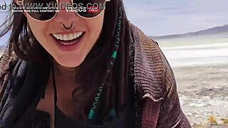 vlog porno bolivia: brunette couple's public deepthroat cowgirl 😈