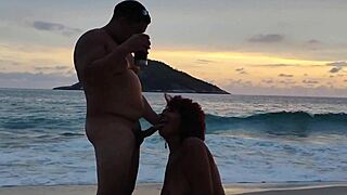 why does this hotwife moan so loud getting creampied by young stud on beach?