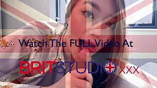 damn this hot british teen slurps up every drop of cum
