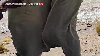 vlog porno bolivia: brunette couple's public deepthroat cowgirl 😈