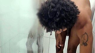 joao pounds skinny tattooed latina bareback in bathroom quickie