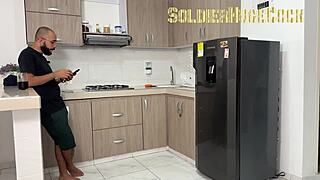 my roommate's big ass pussy seduces me for bareback creampie doggystyle riding