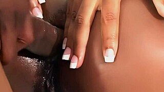 black babe slurps monster cock then takes it balls deep in ass doggystyle