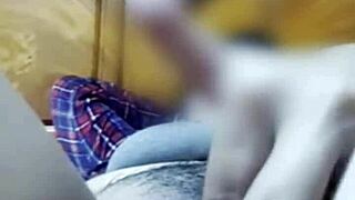 Hot bedroom handjob from mature indian mommy wife leads to massive orgasm cum explosion pov