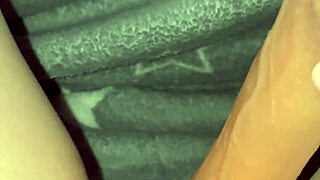 secret peek at skinny college jerking off under bed covers