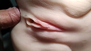 Crisp Close-Ups Capture Double Penetration of Cute Shaved Fuck Doll Pussy