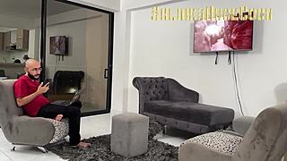 my roommate's big ass pussy seduces me for bareback creampie doggystyle riding