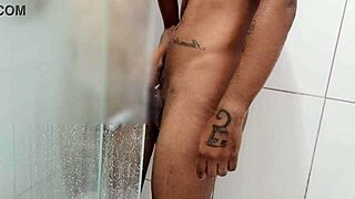 joao pounds skinny tattooed latina bareback in bathroom quickie