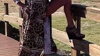 hey staci why the leopard print for your public outdoor transsexual feet crossdressing romp?