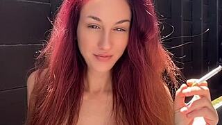 Italian Big Tits Milf Artemisia Love Sexy Smoking Fetish Outdoor Cigarette Long Hair Mother in Law Boobs