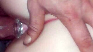 Tight girlfriend bends over for monster cock after buttplug tease in doggy fuck.
