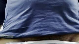 Hot bedroom handjob from mature indian mommy wife leads to massive orgasm cum explosion pov