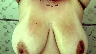 bbw luna soaps huge natural tits in shower caught on real pov cam