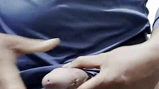 Hot bedroom handjob from mature indian mommy wife leads to massive orgasm cum explosion pov