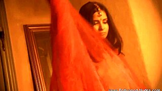 Brunette Indian Teases with Erotic Striptease and Sensual Undressing Dance