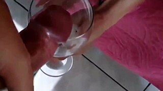 massage ends with hot cum served in the trophy glass finale