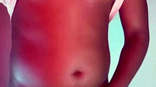 Redhead masturbates under hot room lights unleashing huge cumshot load