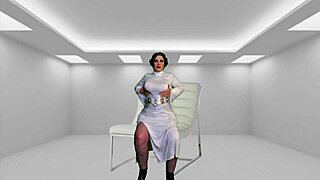 Princess Leia Granny Fingers Her Wet Pussy While Darth Vader Devours Muff Deeply