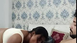 Big Tits Indian Girlfriend Rides Monster Cock Hard in Hotel Room Quickie with Friend