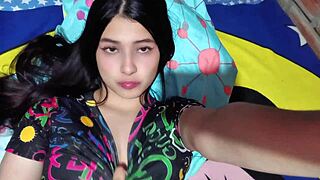 skinny colombian pornstar masturbates publicly with huge dildo