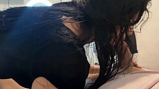 Petite colombian milf neighbor rips clothes for homemade creampie doggy in socks and panties.