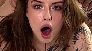 Beautiful tattoo model, ready for backstage anal pounding bent over and riding hard?