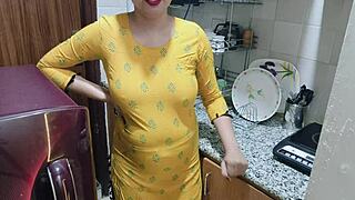 hey i walk in on my horny indian stepmom bending over in the kitchen for dirty talk doggystyle