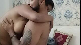 Big Tits Indian Girlfriend Rides Monster Cock Hard in Hotel Room Quickie with Friend