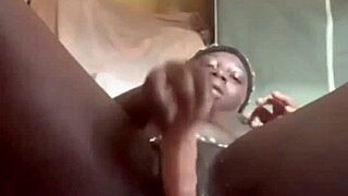 i get so turned on watching this sexy african girl touch her huge tits and pussy