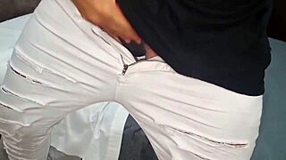 Sexy Italian bodybuilder jerks huge cock with dirty talk anal finger closeup