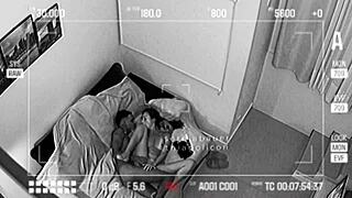 Security Cam Catches Lover Pounding Wife While Cuck Works Hard!